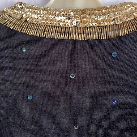 Outlander Cardigan with Gold Trim Sequins and Colorful Jewels, size M - Picture 7 of 9